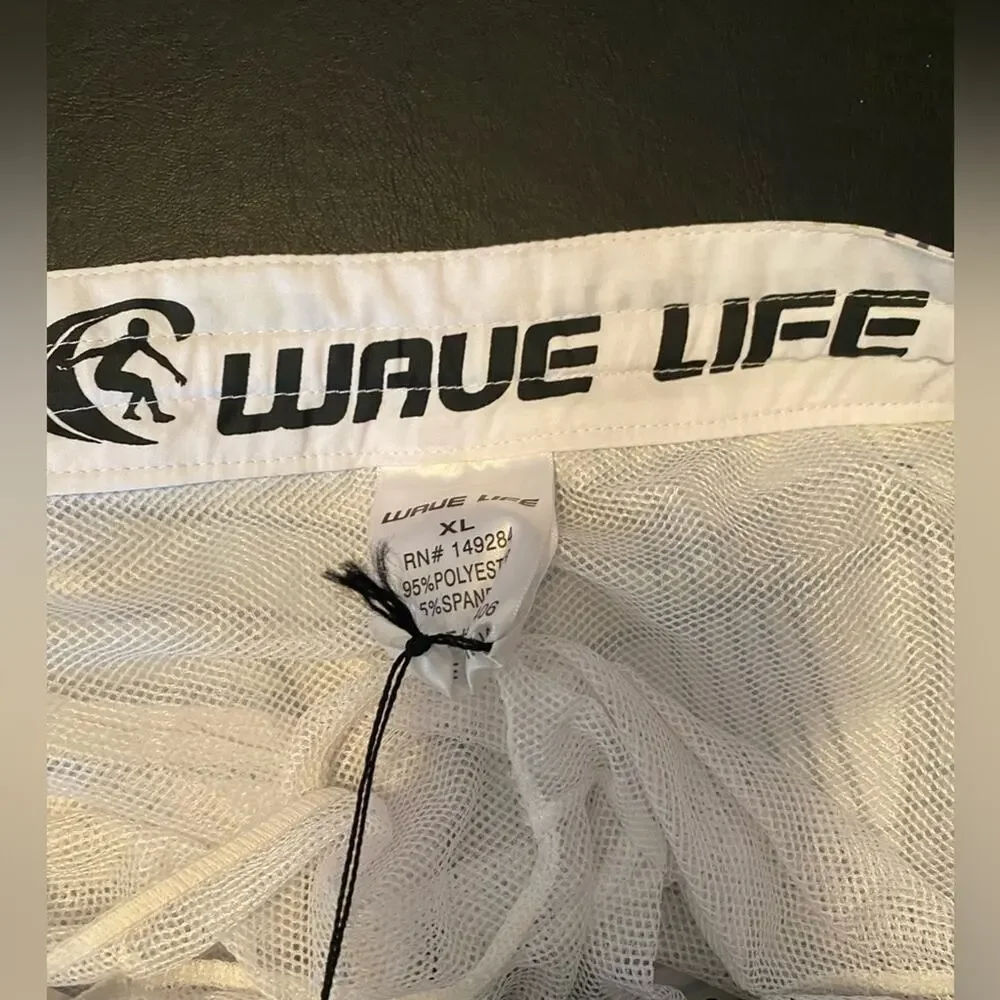 Wave Life Men's XL Swim‎ Board Shorts Green Black Swim Beach Travel Resort NWT